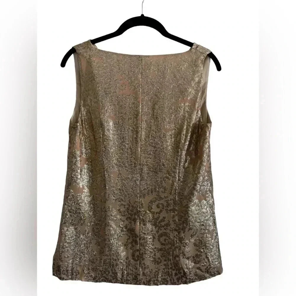 J Crew Silk and Metallic Sleeveless Top Size 2 - Picture 6 of 16